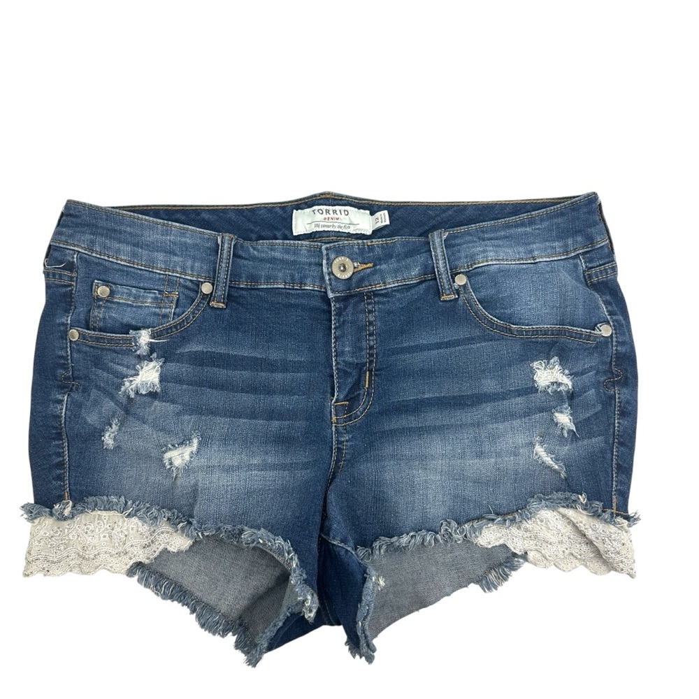 Tokyo Darling Blue Distressed Women Shorts